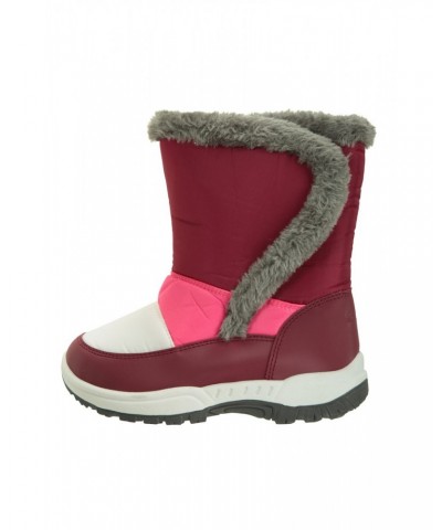 Caribou Kids Faux Fur Trim Adaptive Snow Boots Berry $21.99 Footwear