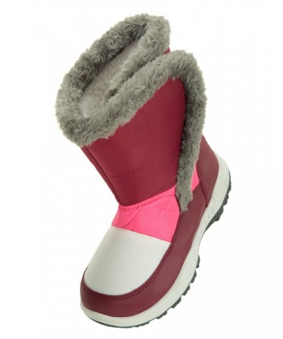 Caribou Kids Faux Fur Trim Adaptive Snow Boots Berry $21.99 Footwear