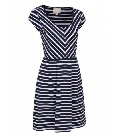 Womens A-Line UV Protective Stripe Dress Dark Blue $15.65 Dresses & Skirts