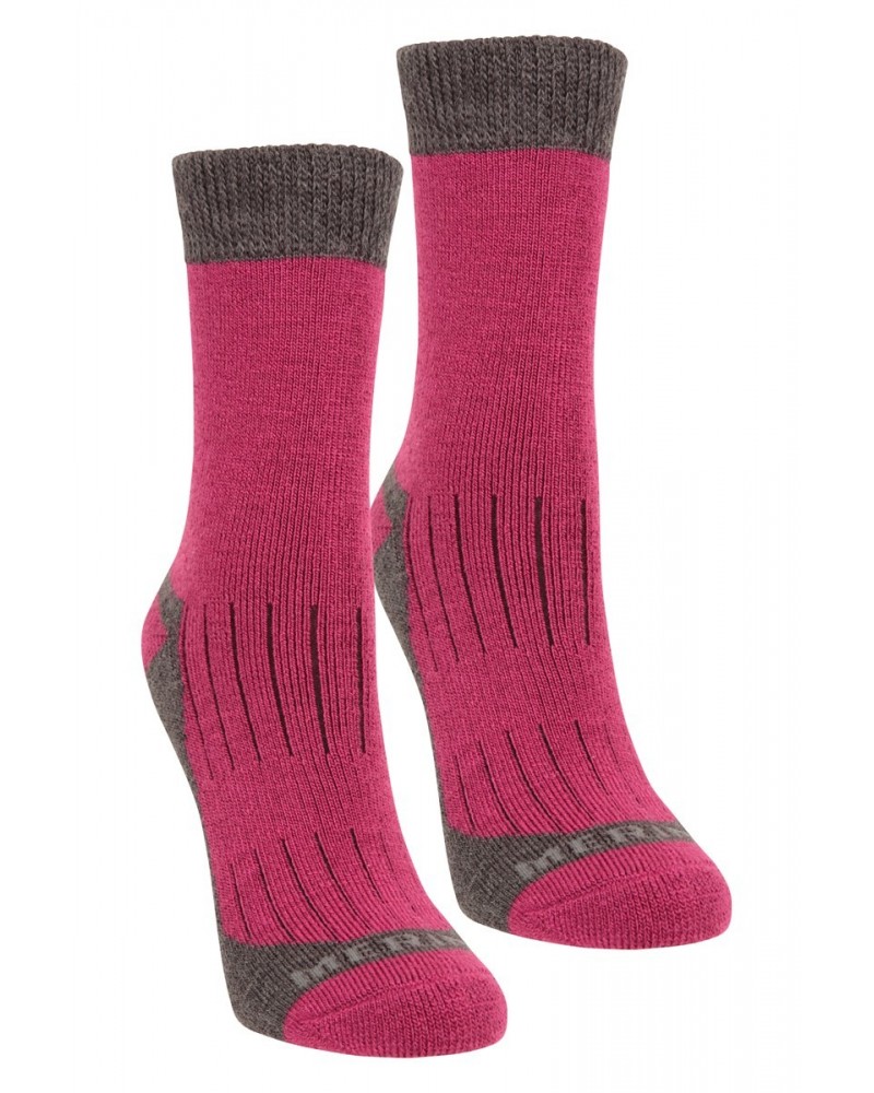 Explorer Kids Merino Thermal Mid-Calf Socks 2-pack Pink $15.00 Accessories