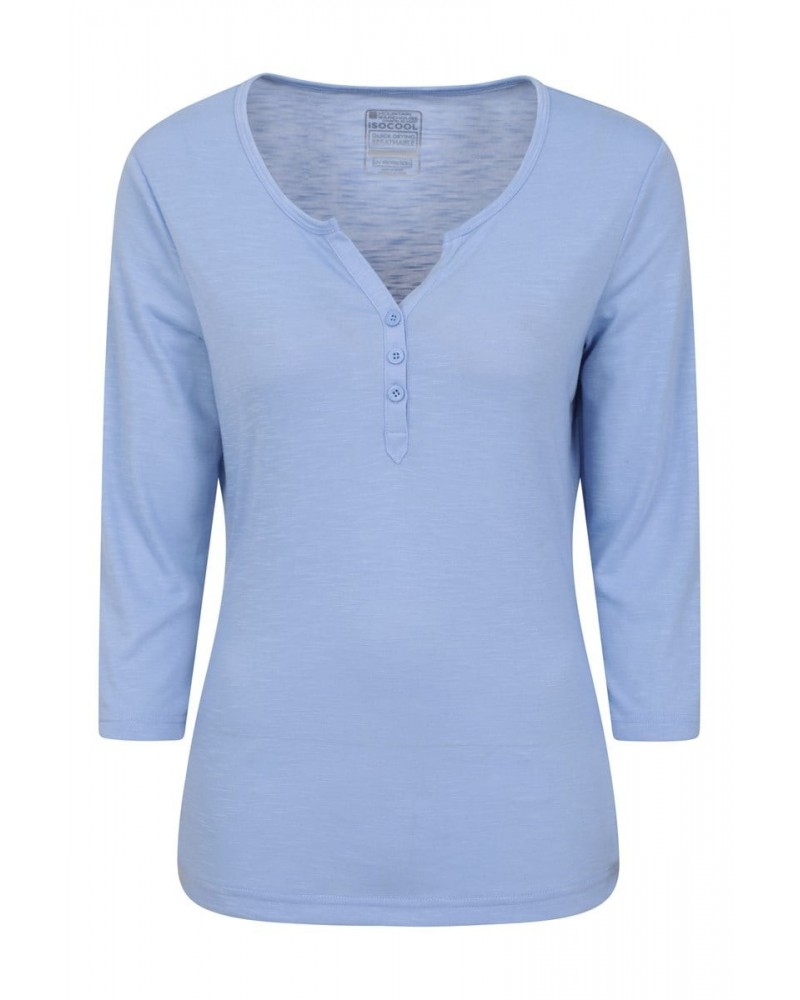 Paphos Womens Quick-Dry UV Button Top Blue $19.13 Tops