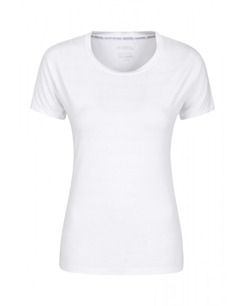 Aya Womens Short Sleeve Tee White $11.21 Active