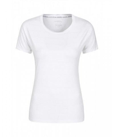 Aya Womens Short Sleeve Tee White $11.21 Active