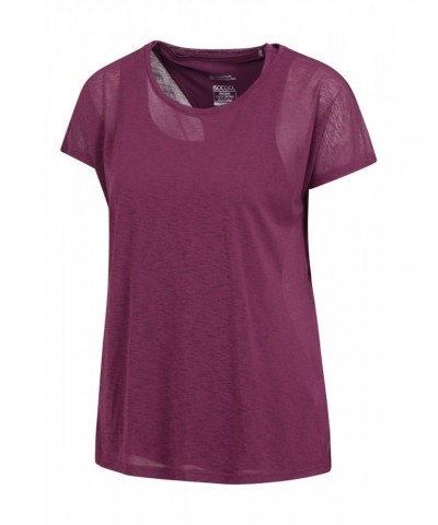 Double Layer Womens T-Shirt Dark Purple $13.76 Tops