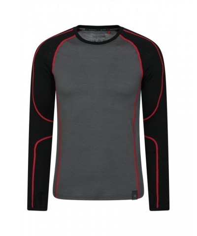 Asgard Mens Merino Round Neck Top Black $20.34 Active