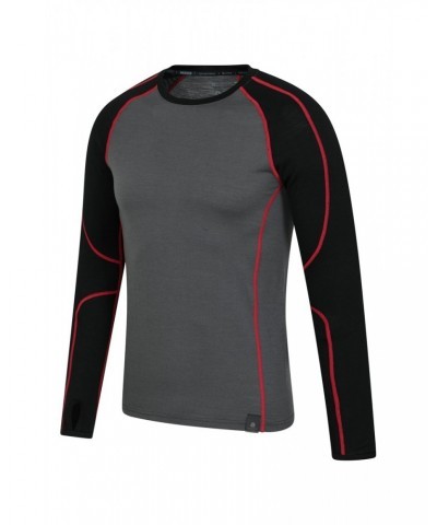 Asgard Mens Merino Round Neck Top Black $20.34 Active