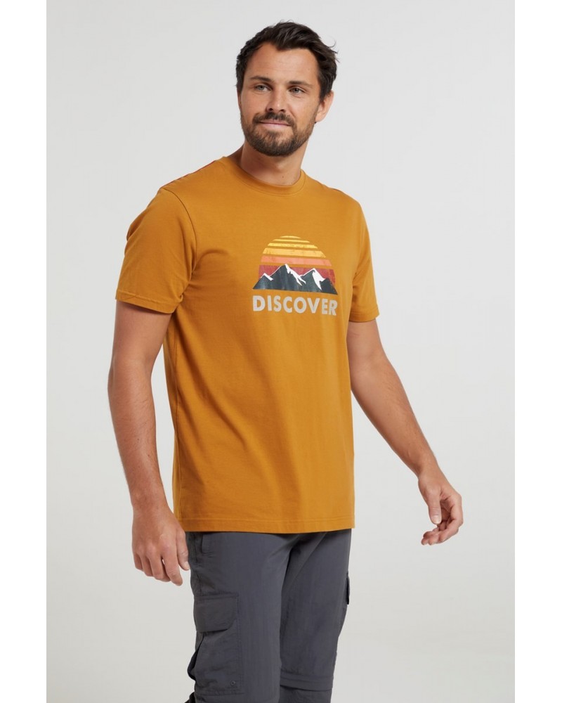 Discover Mens Organic Cotton T-Shirt Rust $12.50 Tops