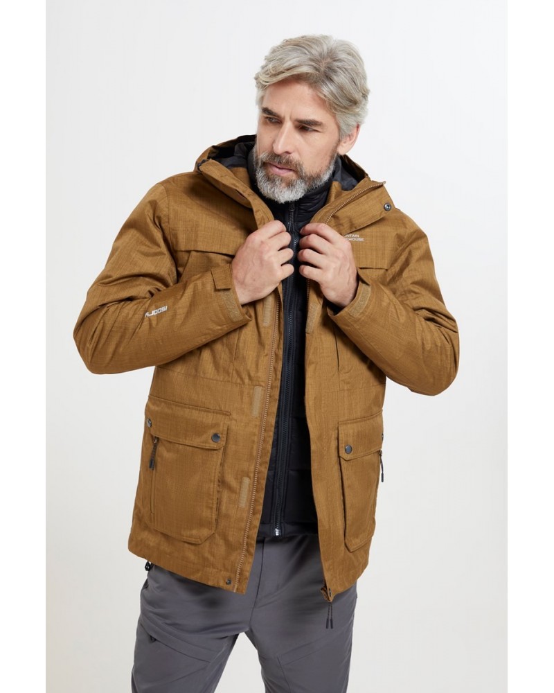 Logan Mens 3 in 1 Waterproof Jacket Tan $47.30 Jackets