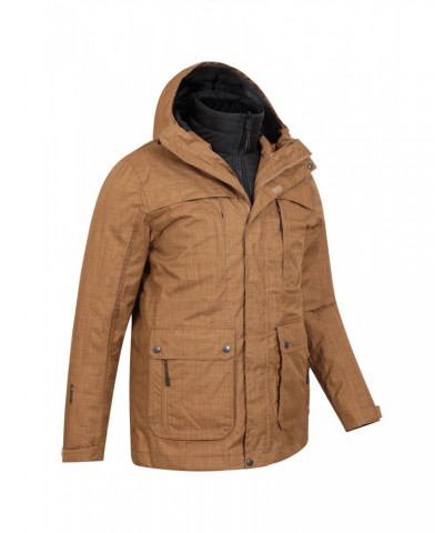 Logan Mens 3 in 1 Waterproof Jacket Tan $47.30 Jackets