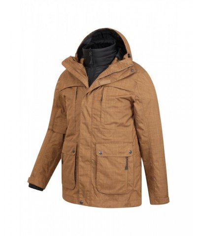 Logan Mens 3 in 1 Waterproof Jacket Tan $47.30 Jackets