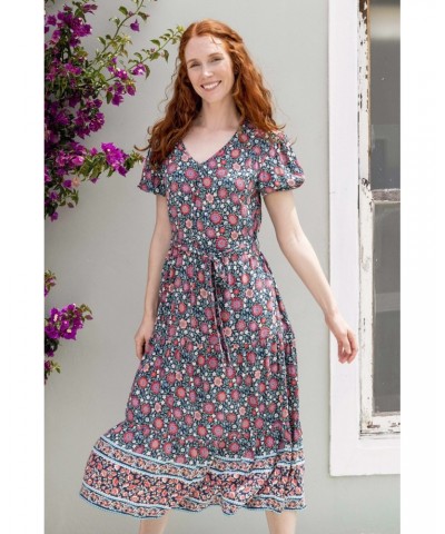 Morocco Womens Midi Dress Navy $31.89 Dresses & Skirts