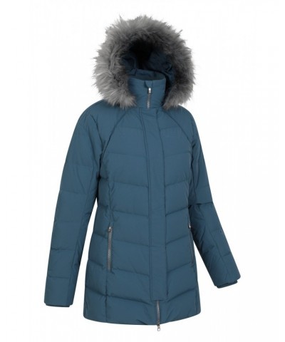 Isla II Womens Long Down Jacket Denim $55.00 Jackets