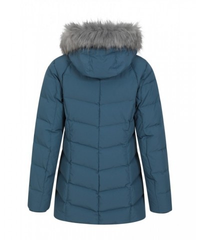 Isla II Womens Long Down Jacket Denim $55.00 Jackets