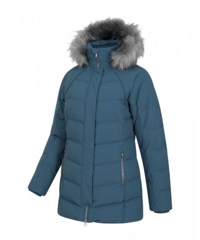 Isla II Womens Long Down Jacket Denim $55.00 Jackets