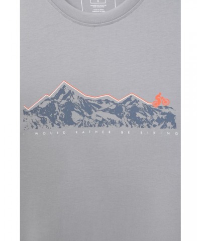 Bike Organic Cotton Mens T-Shirt Grey $14.30 Tops