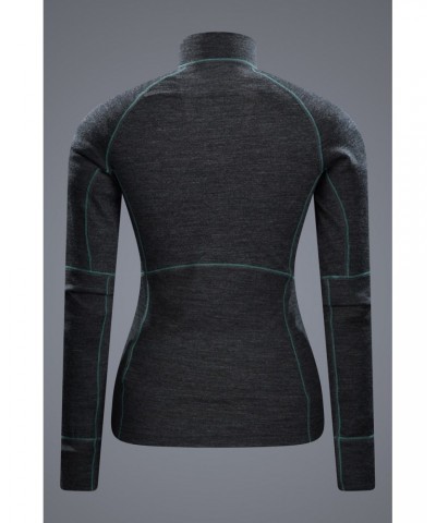 Ultra Womens Merino Zip Neck Top Black $25.19 Thermals