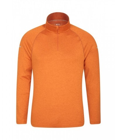 Echo Melange Recycled Mens Half-Zip Midlayer Burnt Orange $16.17 Active