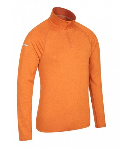 Echo Melange Recycled Mens Half-Zip Midlayer Burnt Orange $16.17 Active