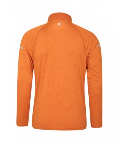 Echo Melange Recycled Mens Half-Zip Midlayer Burnt Orange $16.17 Active