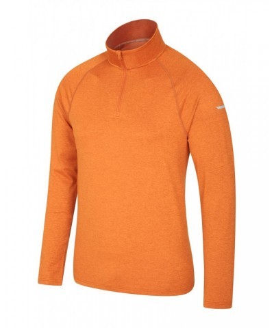 Echo Melange Recycled Mens Half-Zip Midlayer Burnt Orange $16.17 Active