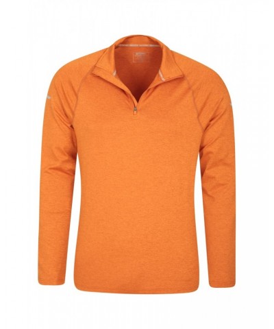 Echo Melange Recycled Mens Half-Zip Midlayer Burnt Orange $16.17 Active