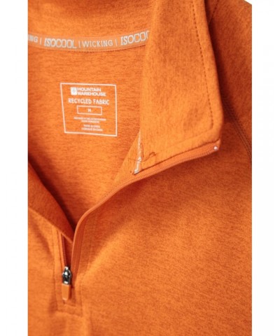 Echo Melange Recycled Mens Half-Zip Midlayer Burnt Orange $16.17 Active