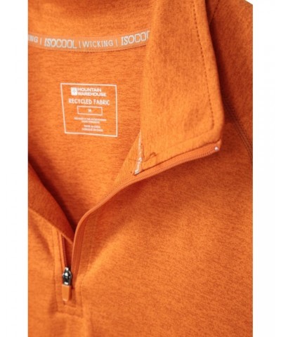 Echo Melange Recycled Mens Half-Zip Midlayer Burnt Orange $16.17 Active