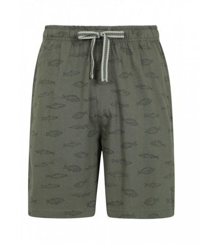 Printed Mens Pajama Shorts Khaki $12.09 Loungewear