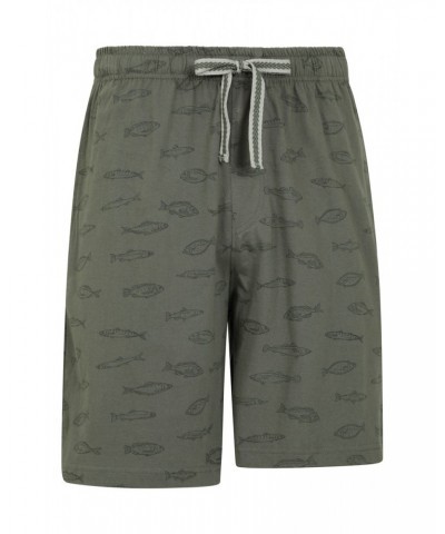 Printed Mens Pajama Shorts Khaki $12.09 Loungewear