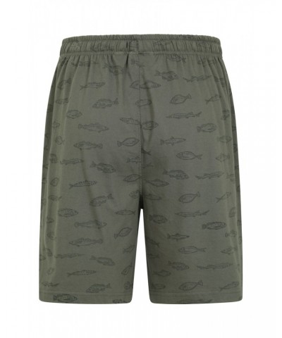 Printed Mens Pajama Shorts Khaki $12.09 Loungewear