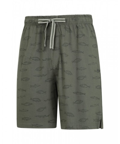 Printed Mens Pajama Shorts Khaki $12.09 Loungewear