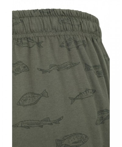 Printed Mens Pajama Shorts Khaki $12.09 Loungewear