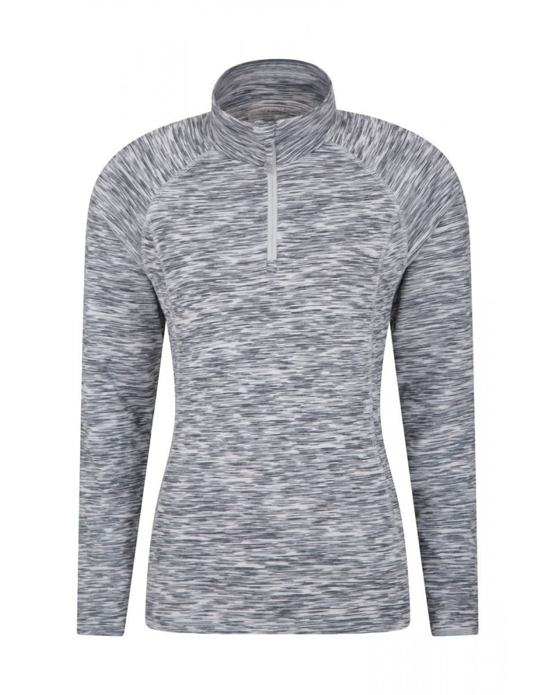 Bend And Stretch Womens Half-Zip Midlayer Light Grey $14.52 Active