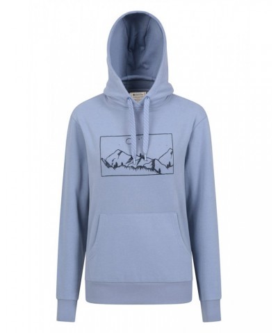 Landscape Printed Womens Hoodie Blue $16.19 Tops