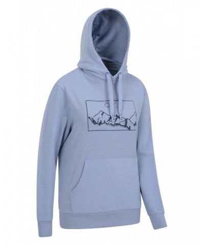 Landscape Printed Womens Hoodie Blue $16.19 Tops