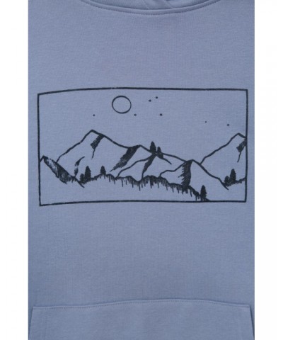 Landscape Printed Womens Hoodie Blue $16.19 Tops