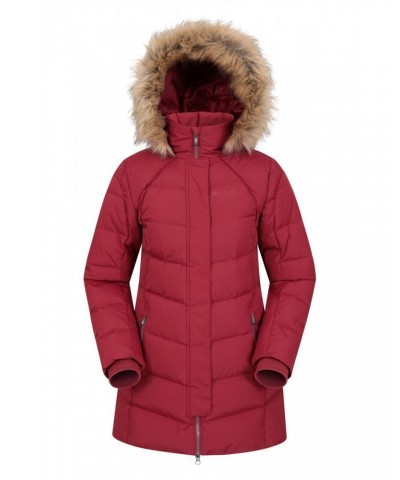 Isla II Womens Long Down Jacket Rust $53.90 Jackets