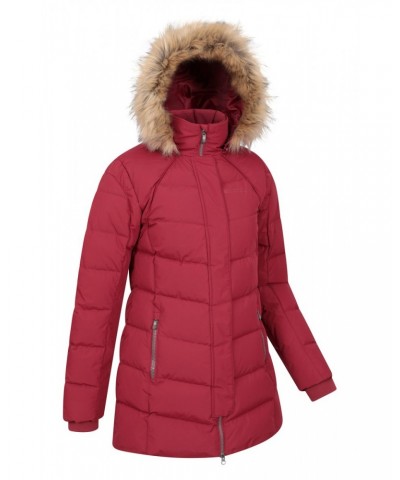 Isla II Womens Long Down Jacket Rust $53.90 Jackets