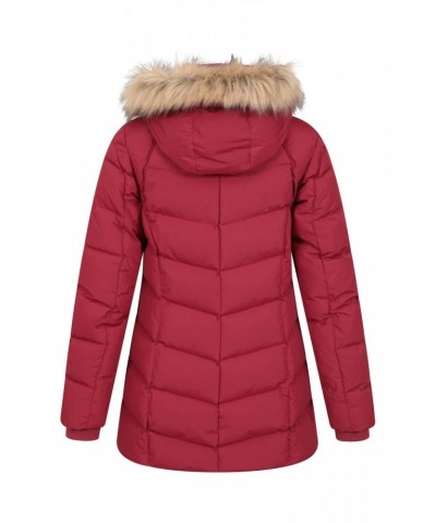 Isla II Womens Long Down Jacket Rust $53.90 Jackets