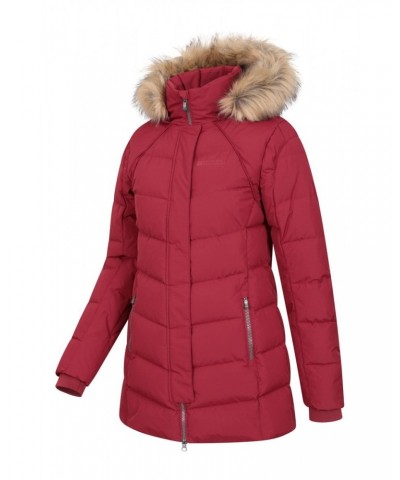 Isla II Womens Long Down Jacket Rust $53.90 Jackets