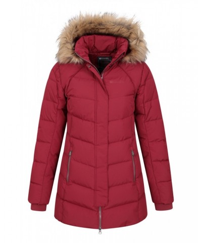 Isla II Womens Long Down Jacket Rust $53.90 Jackets