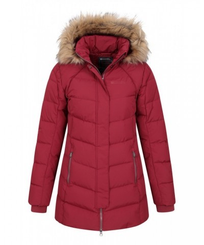 Isla II Womens Long Down Jacket Rust $53.90 Jackets