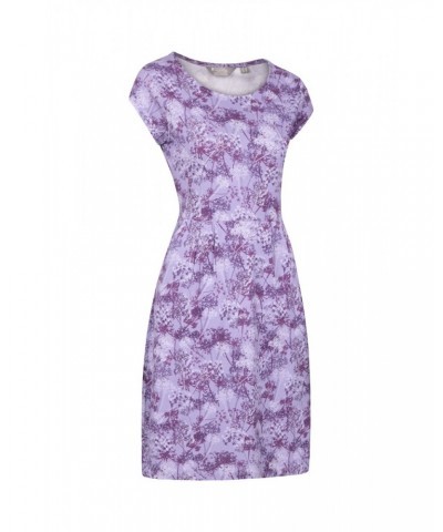 Sorrento Womens Printed Short Sleeve UV Dress Purple $21.82 Dresses & Skirts