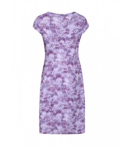 Sorrento Womens Printed Short Sleeve UV Dress Purple $21.82 Dresses & Skirts