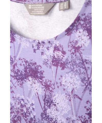 Sorrento Womens Printed Short Sleeve UV Dress Purple $21.82 Dresses & Skirts