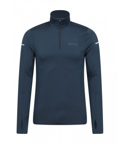 Vault Mens Recycled Half-Zip Top Navy $22.79 Tops