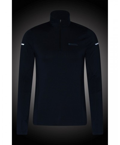 Vault Mens Recycled Half-Zip Top Navy $22.79 Tops