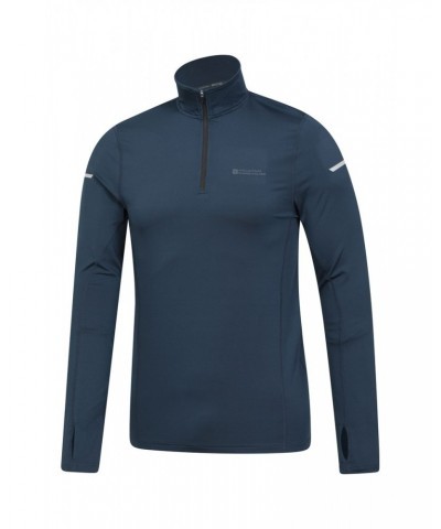 Vault Mens Recycled Half-Zip Top Navy $22.79 Tops