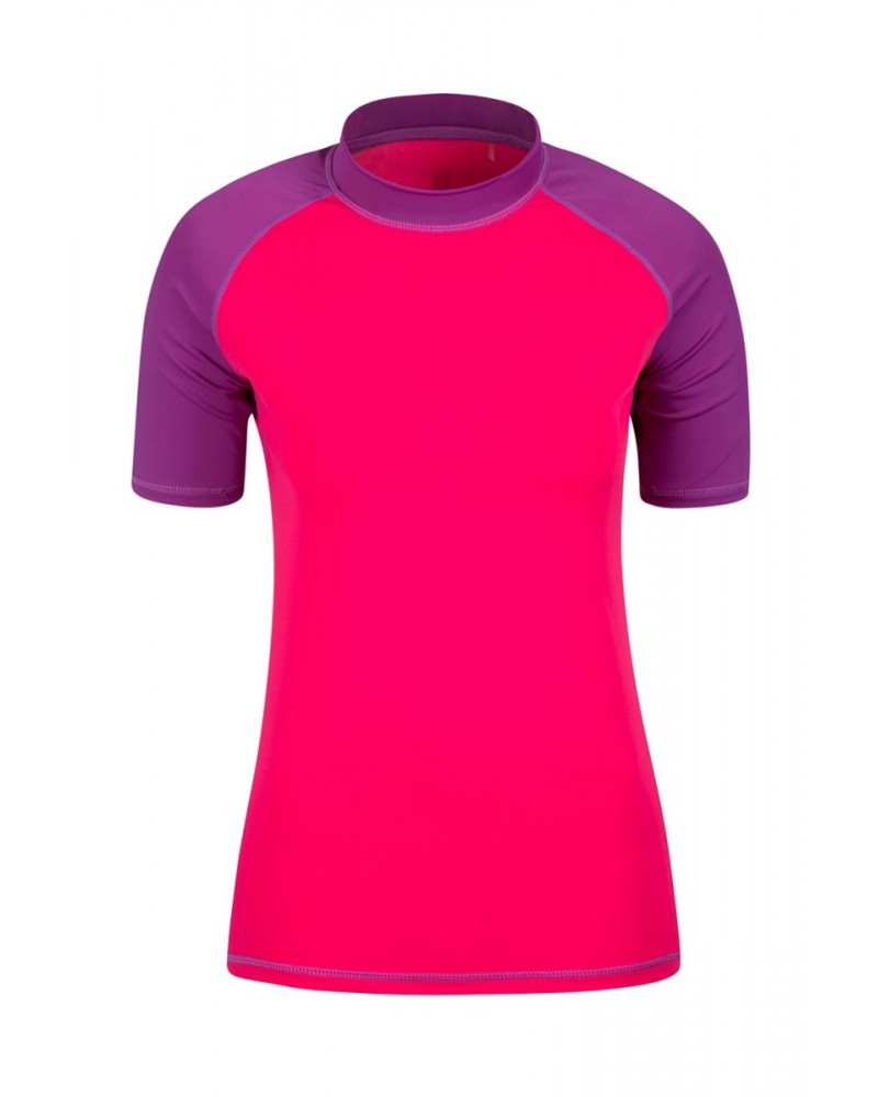 Womens UV Rash Guard Bright Pink $16.82 Swimwear