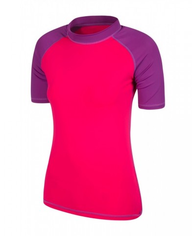 Womens UV Rash Guard Bright Pink $16.82 Swimwear